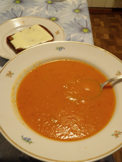 deconstructed grilled cheese and tomato soup